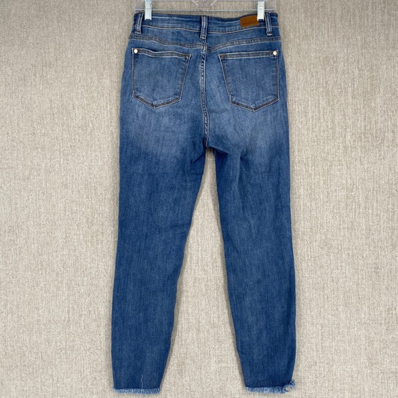 Judy Blue Skinny Fit Distressed Jeans Womens Size 7/28 Denim Frayed Hem - Picture 8 of 13